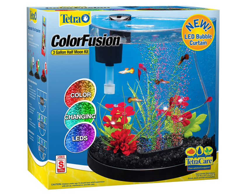 Tetra 3 Gallon Half Moon Aquarium 