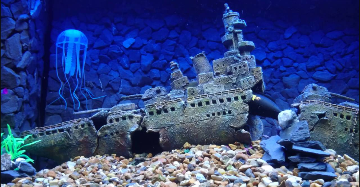 battleship aquarium decoration