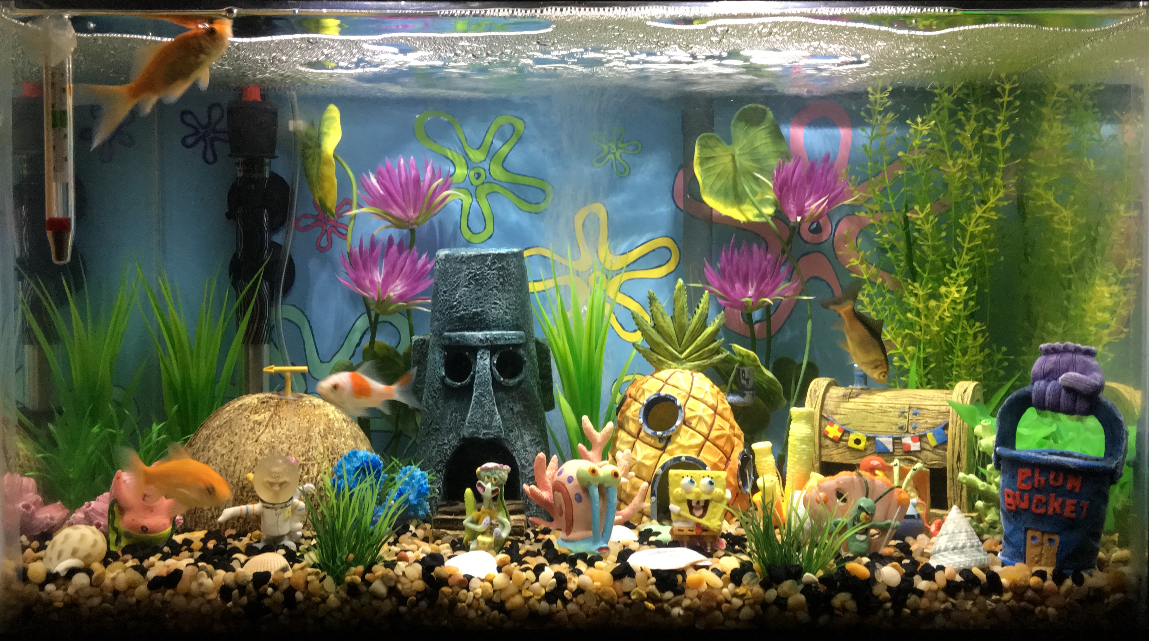 spongebob fish tank decor