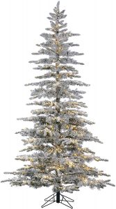  Prelit Flocked Bavarian Pine Christmas Tree